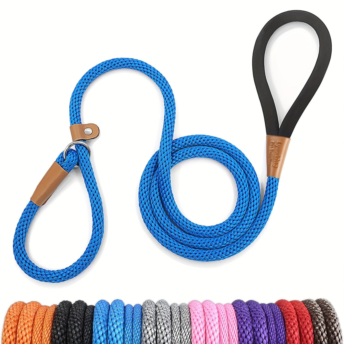 Durable Nylon Dog Leash for Small Medium Large Dogs - Heavy Duty Woven Training Leash S-XL, 8 Colors, Strong Comfortable Handle Dog Walking Lead