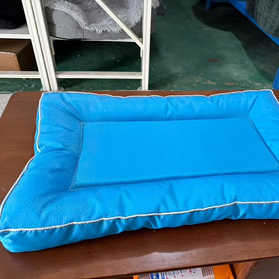 Extra Large Square Dog Bed for Small to Large Dogs – Printed Polyester Non-Slip Pet Mat, Polyester Fiber Filling, All-Season Indoor Dog Kennel Mat Cushion Bed