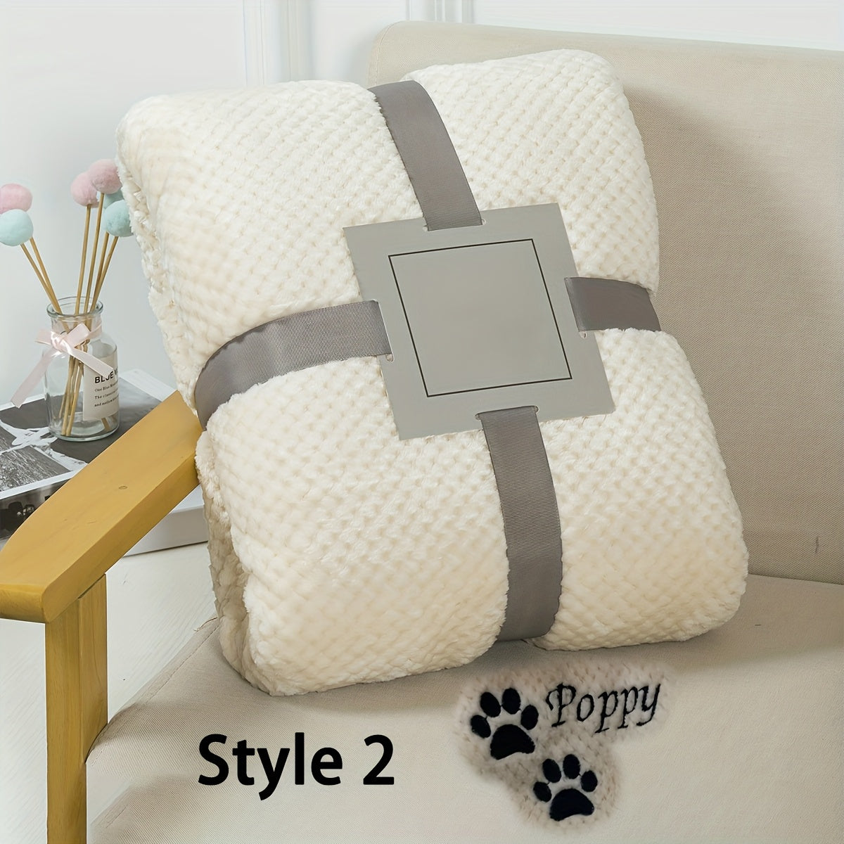 Custom Embroidered Pet Blanket for Dogs & Cats – Personalized Plaid Throw with Name or Initials, Cozy Soft Nest Blanket for Small Dogs and Cats, Warm Home Decor Pet Bed Gift
