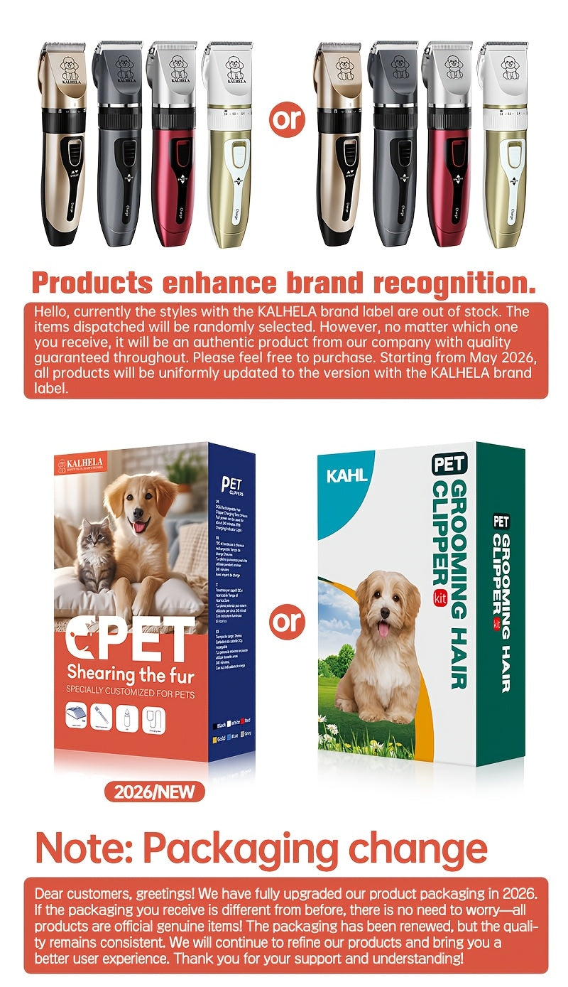 USB Rechargeable Wireless Pet Hair Trimmer for Dogs and Cats - Cordless Grooming Scissors with Lithium Battery 36V Low Voltage Safe, Professional Home and Salon Use Pet Clipper