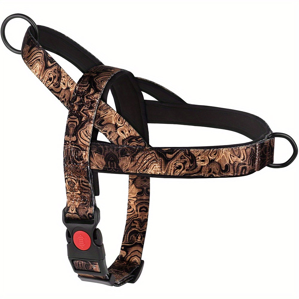 No-Pull Dog Harness Vest & Leash Set for Medium Large Dogs – Padded Nylon Adjustable Safety Vest with Durable Leash for Bulldog Boxer Pitbull, Sizes S M L, Purple Black Red, All-Day Comfort Walking